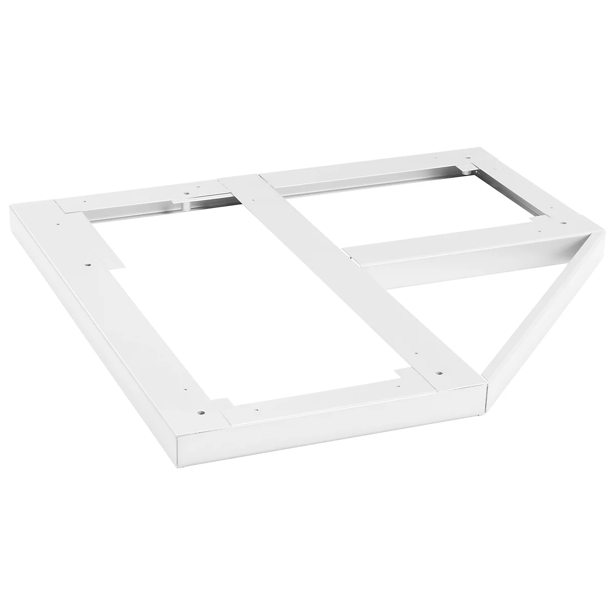 Schäfer Shop Socle en acier Genius TETRIS WOOD, pour armoire d'angle L 800 mm, blanc
