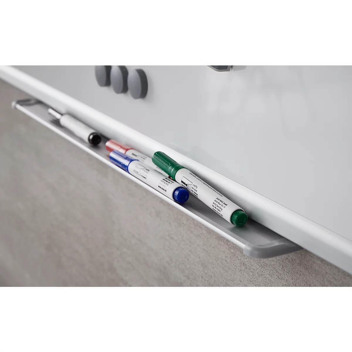 Schäfer Shop Tableau blanc Select 90120 émaillé, cadre en aluminium + kit d'accessoires pour tableau blanc Standard GRATUIT