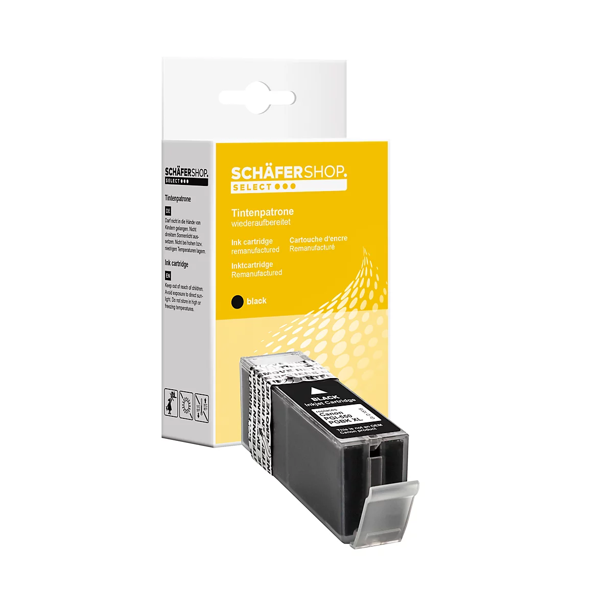 Schäfer Shop Tintenpatrone, kompatibel zu PGI-550PG BK XL, schwarz