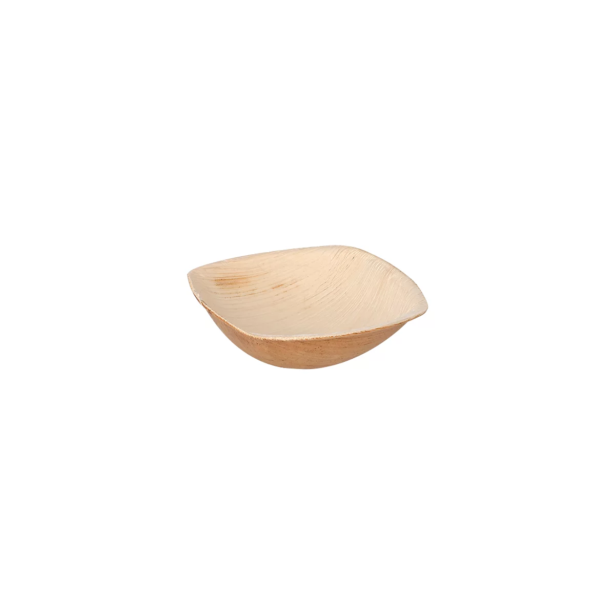 Schalen Papstar QUADRATO Puur, wegwerp, vierkant, L 90 x B 90 x H 25 mm, water- en hittebestendig, composteerbaar, palmblad, naturel, 25 stuks