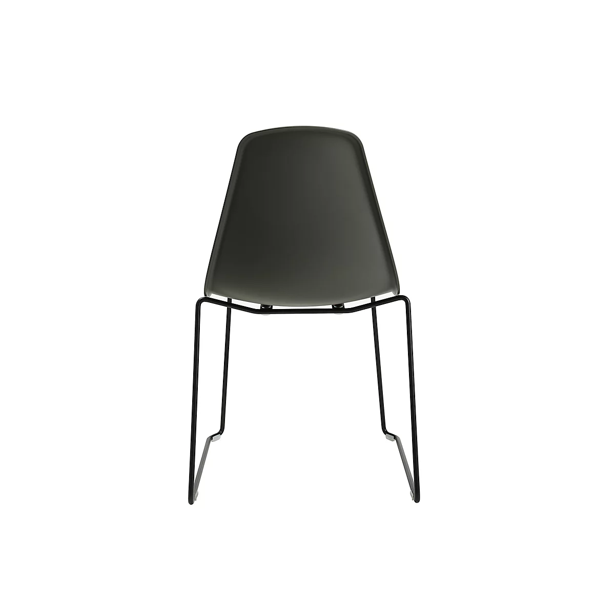 Schalenstuhl Topstar T2020, Kufengestell, ergonomische Sitzschale, stapelbar bis 4 Stück, Sitzhöhe 450 mm, 2er-Set, ohne Armlehnen, grau/schwarz