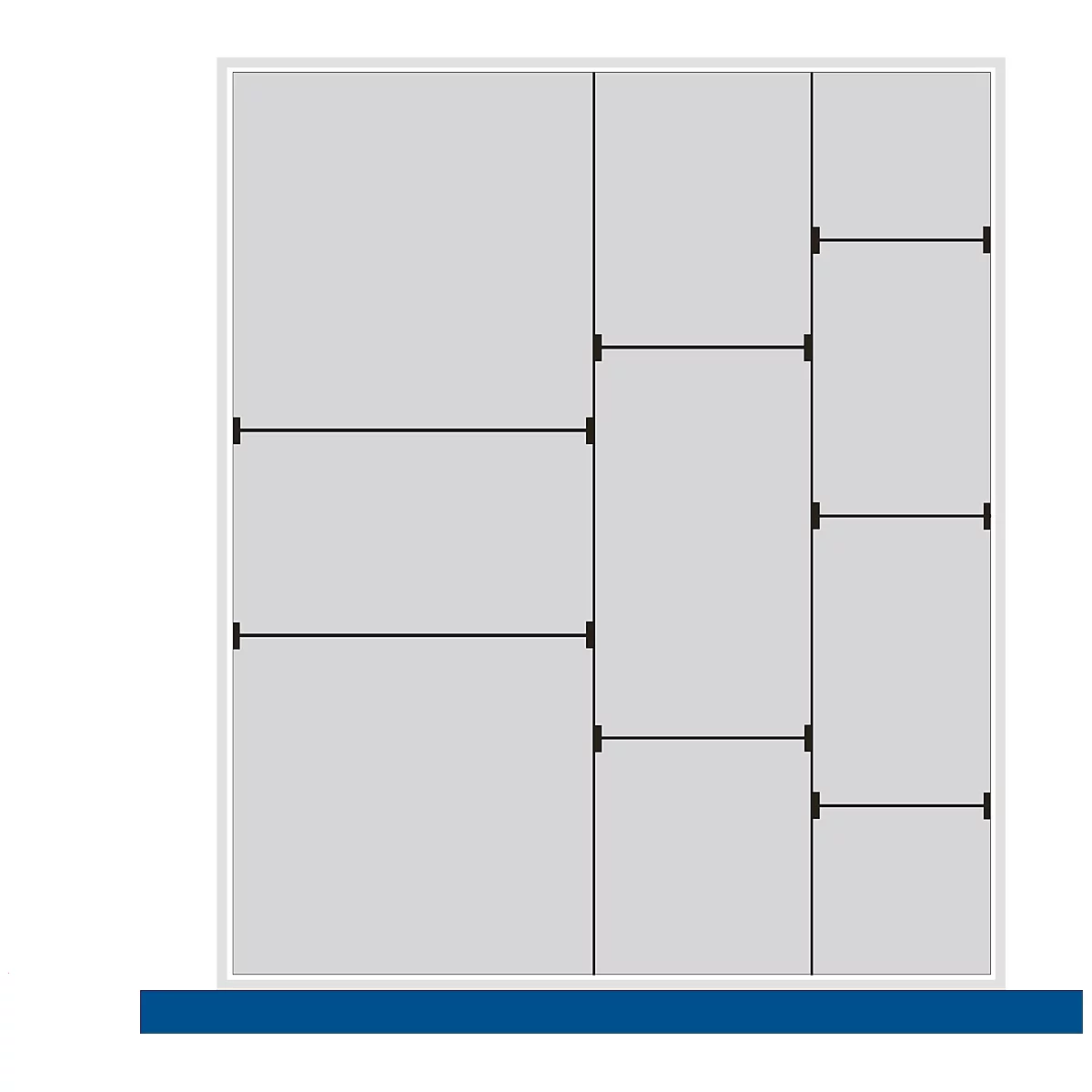 Scheidings-/insteekwand assortiment, 2 scheidingswanden, 7 insteekwanden, voor serie Verso, voor fronthoogte schuiflade 175 mm, H 127 mm