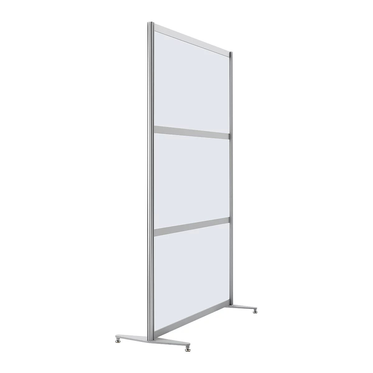 Scheidingswand hoog rechtstaand, ESG helder glas