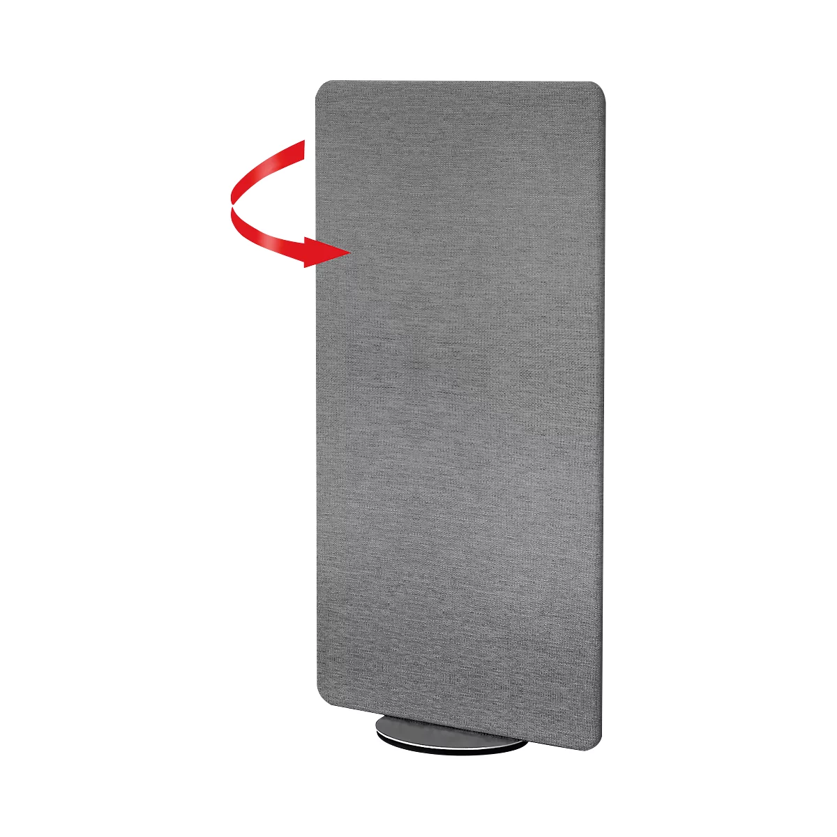 Scheidingswand Metropol, visuele & akoestische afscherming, draaibaar, B 800 x D 400 x H 1700 mm, grijs
