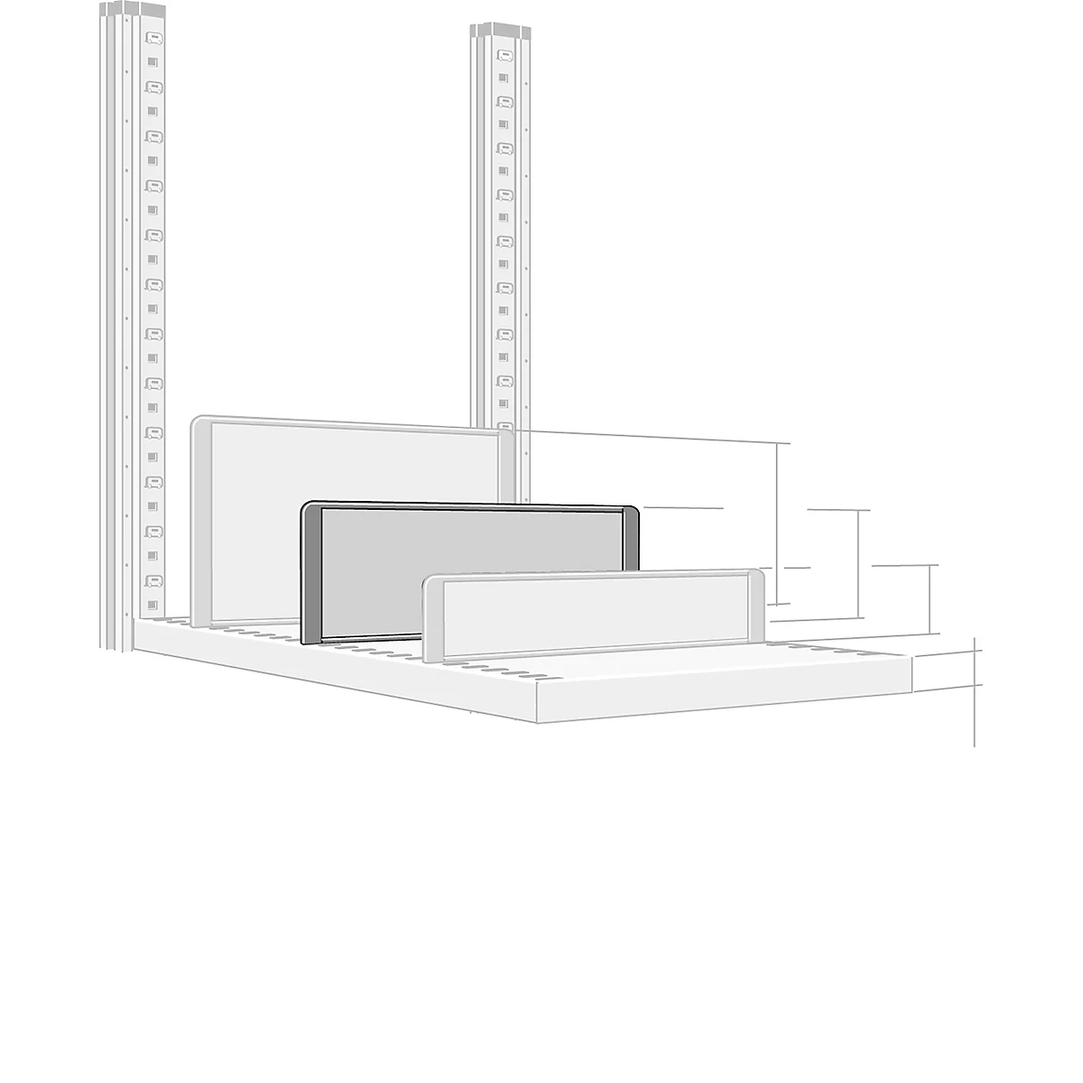 Scheidingswand, vrijstaand, voor archiefrekdiepte 400 mm, H 175 mm
