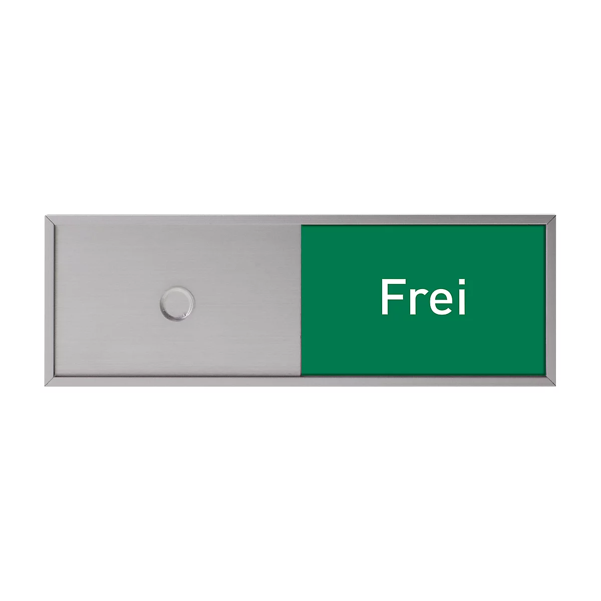 Schiebeschild Frei-Belegt für Türschild Lyon, selbstklebend, B 150 x H 50 mm, Aluminium