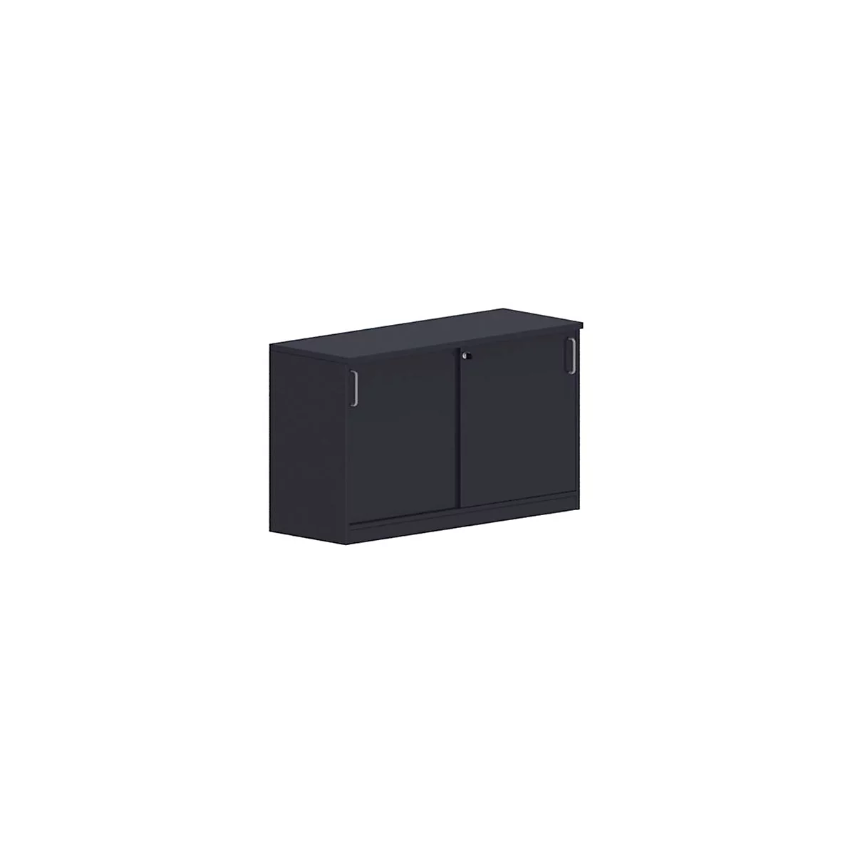 Schiebetüren-Ansatzschrank BEXXSTAR, 1,5 Ordnerhöhen, B 1200 x T 445 x H 740 mm, schwarz