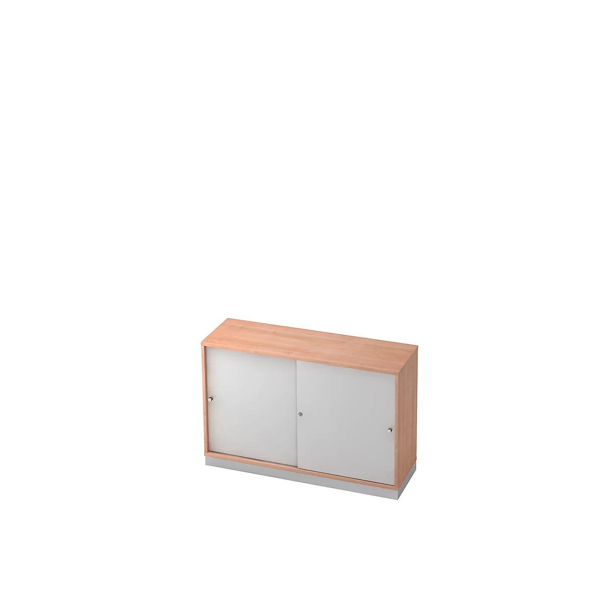 Schiebetürenschrank, 2 OH, B 1200 x T 400 mm, Nussbaum-Dekor/silber