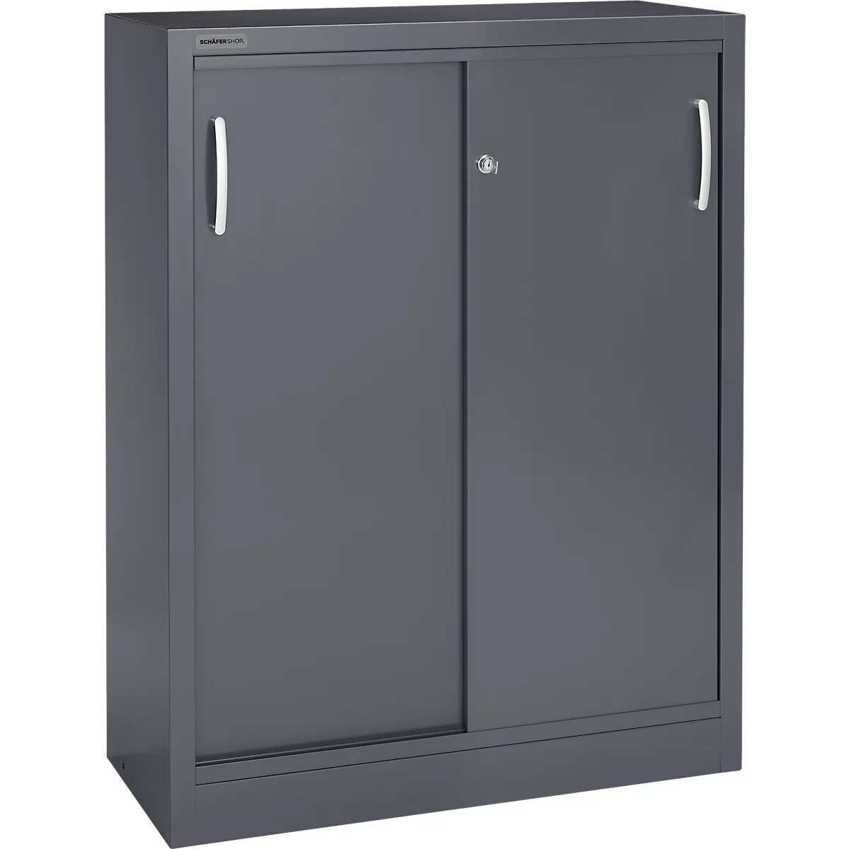 Schiebetürenschrank, 3 Ordnerhöhen, B 1200 mm, graphit RAL 7024
