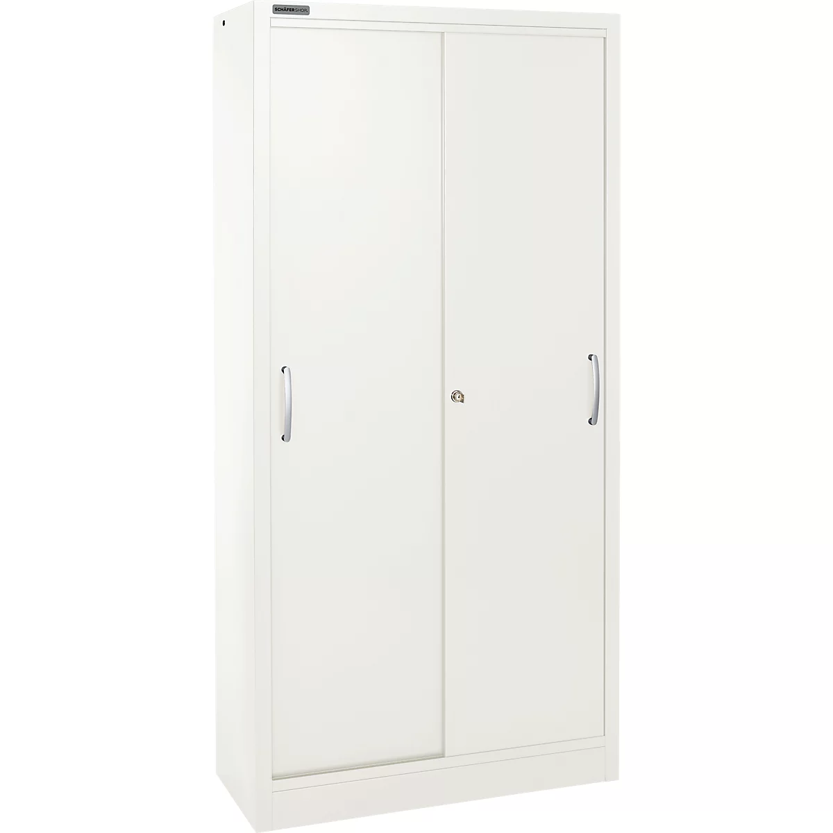 Schiebetürenschrank, 5 Ordnerhöhen, B 1200 mm, weiß RAL 9003