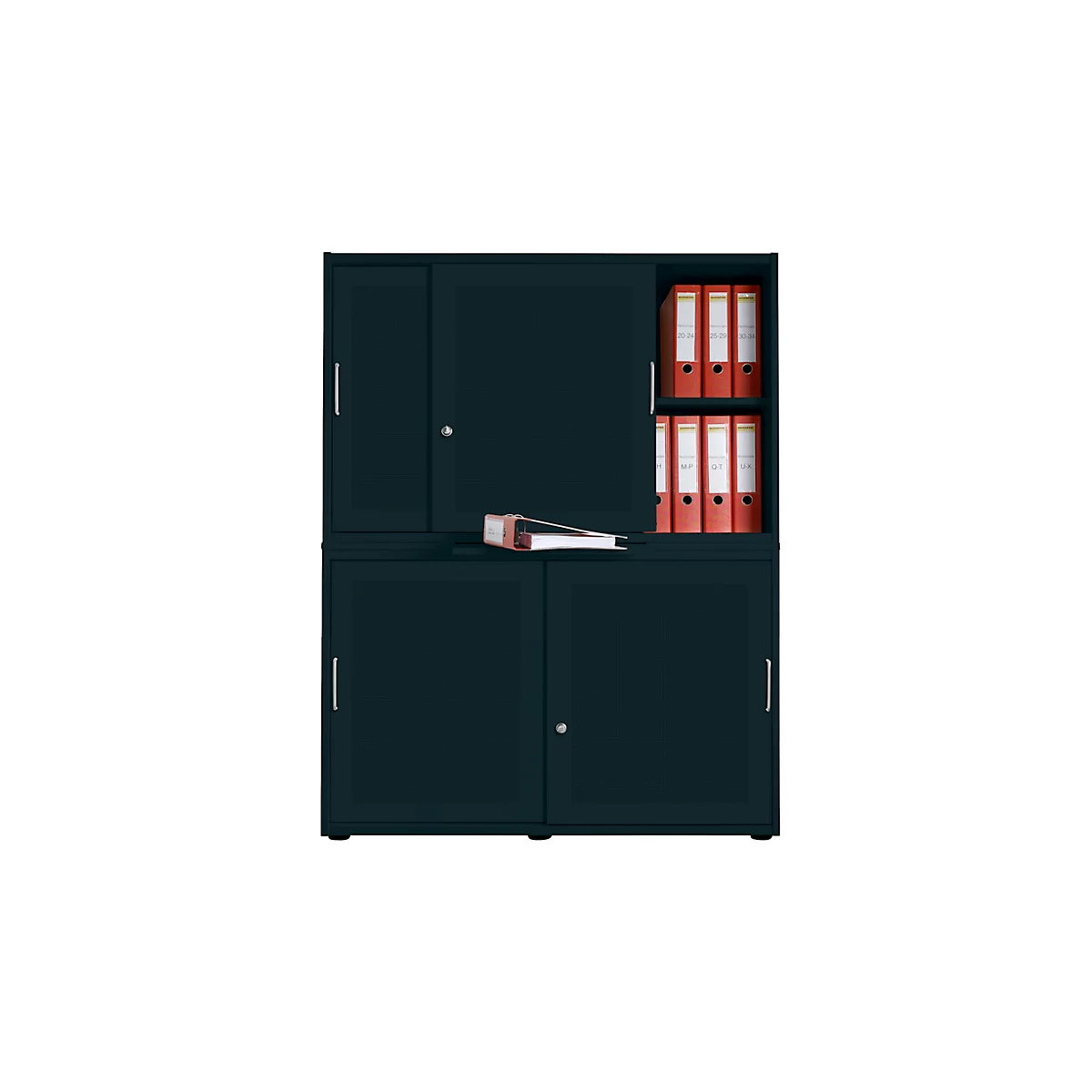 Schiebetürenschrank, Akustikfront, B 1200 mm, 4 OH, graphit