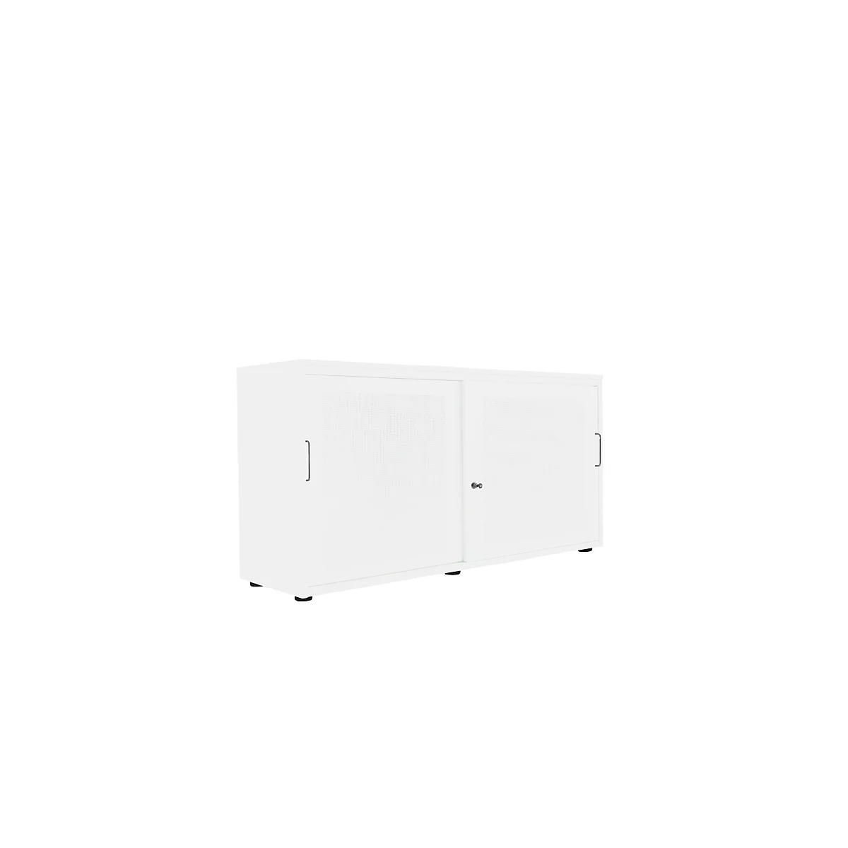 Schiebetürenschrank, Akustikfront, B 1350 mm, 2 OH, weiß