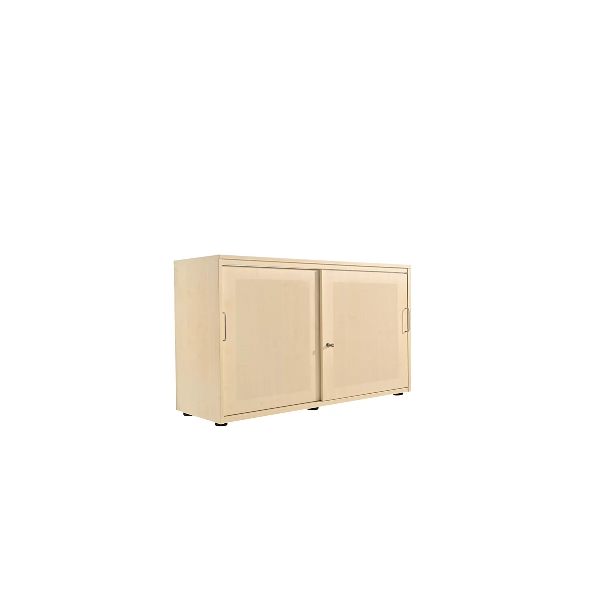 Schiebetürenschrank, Akustikfront, B 1350 mm, 4 OH, Ahorn-Dekor