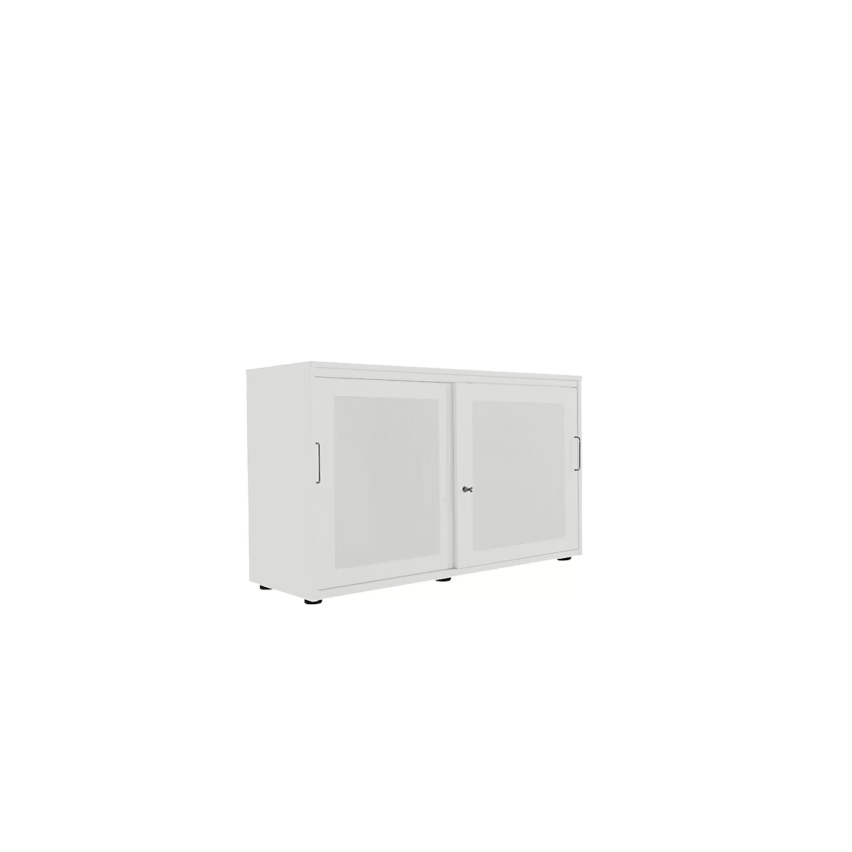 Schiebetürenschrank, Akustikfront, B 1350 mm, 4 OH, lichtgra