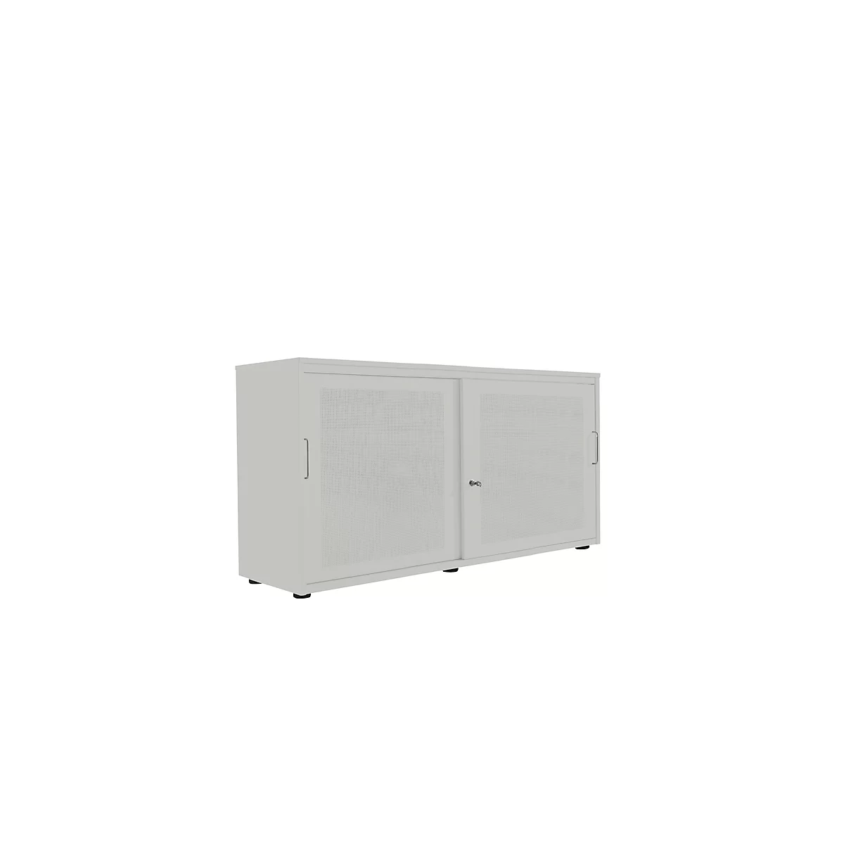Schiebetürenschrank, Akustikfront, B 1350 mm, 4 OH, silber