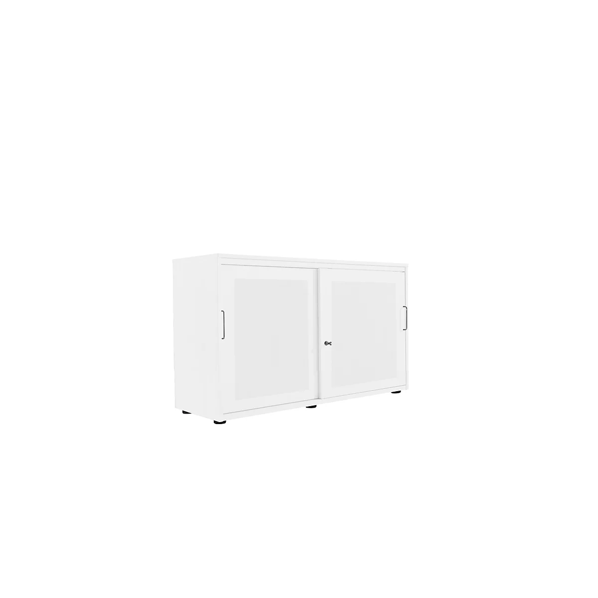 Schiebetürenschrank, Akustikfront, B 1350 mm, 4 OH, weiß
