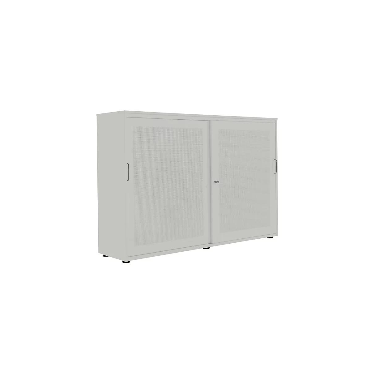 Schiebetürenschrank, Akustikfront, B 1600 mm, 3 OH, silber