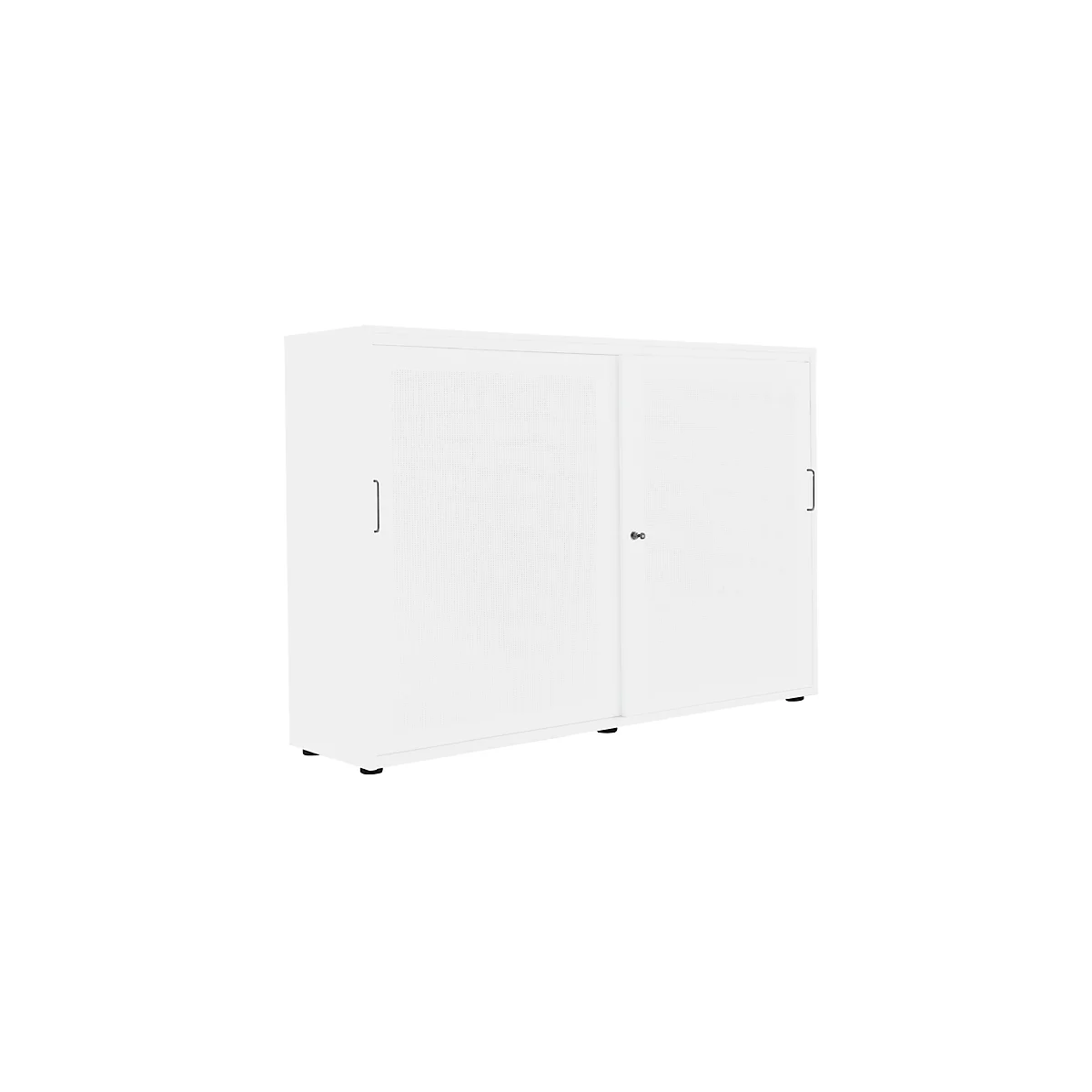 Schiebetürenschrank, Akustikfront, B 1600 mm, 3 OH, weiß