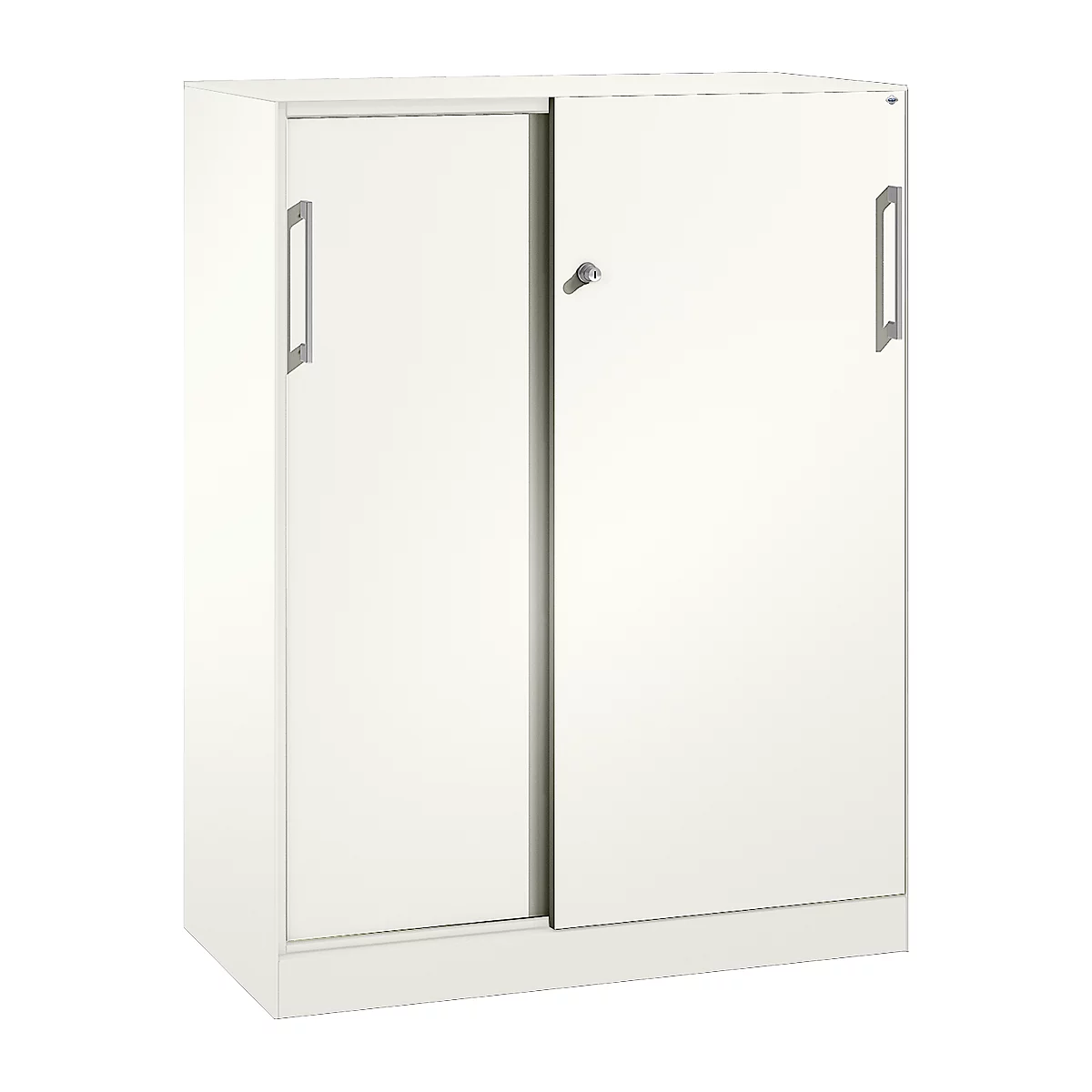 Schiebetürenschrank ASISTO C 3000, 3 Ordnerhöhen, mit Abdeckplatte, Breite 1000 mm, weiß/weiß