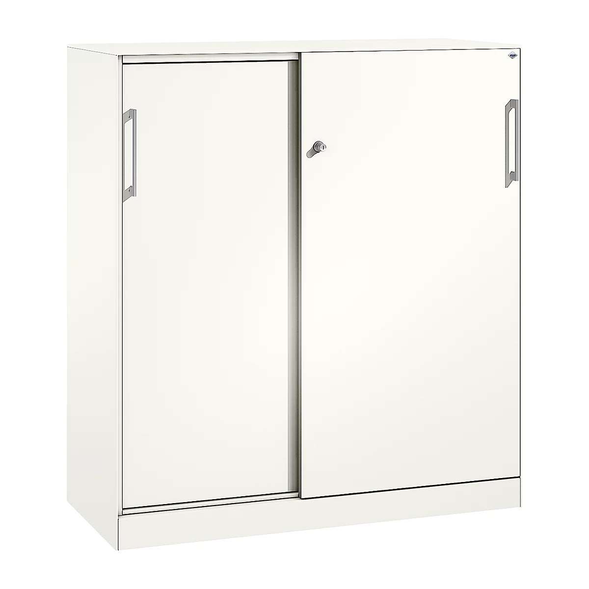 Schiebetürenschrank ASISTO C 3000, 3 Ordnerhöhen, mit Abdeckplatte, Breite 1200 mm, weiß/weiß