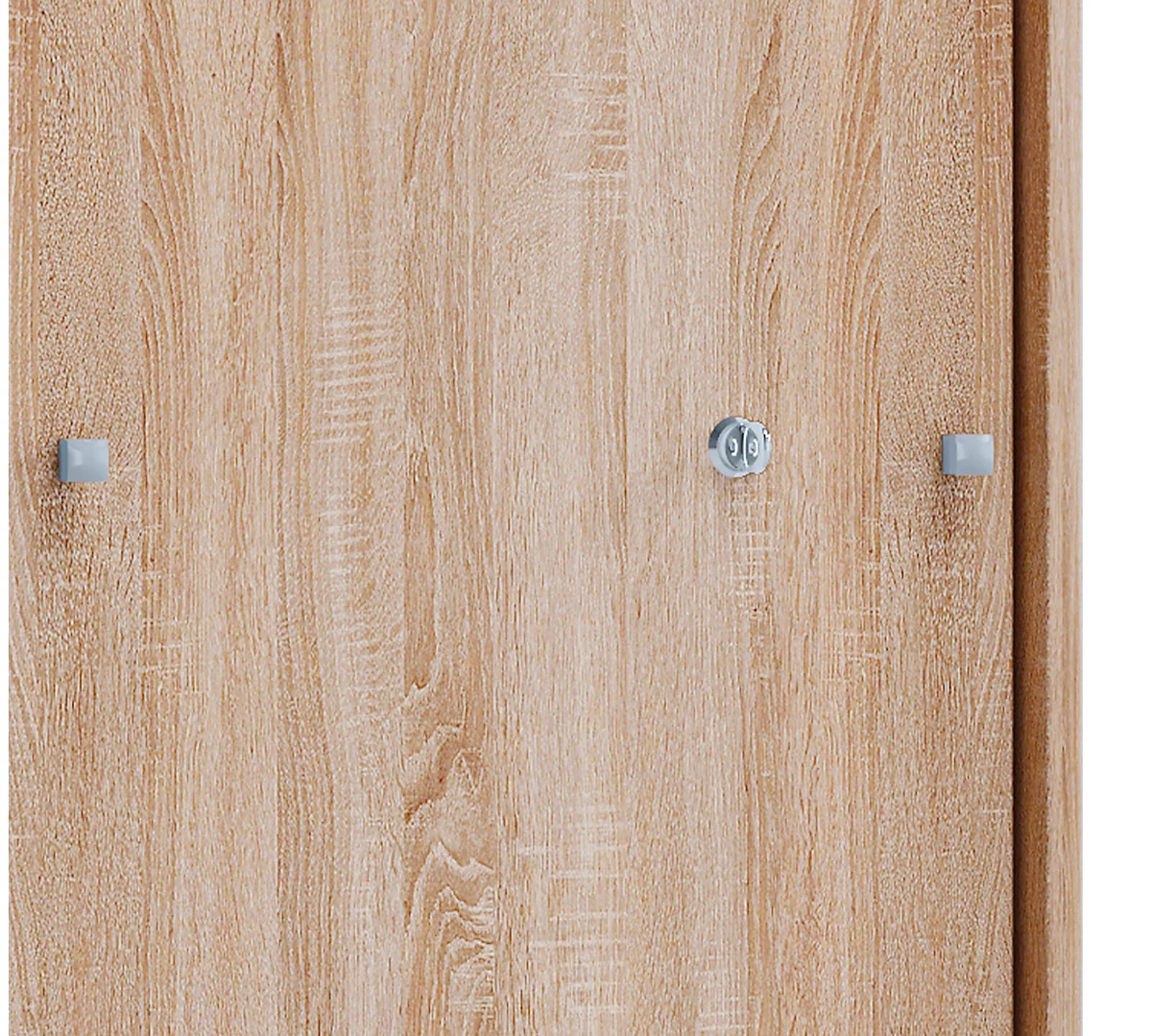 Schiebetürenschrank, aus Holz, abschließbar, 3 OH, B 700 x T 400 x H 1050 mm, Sonoma Eiche Dekor