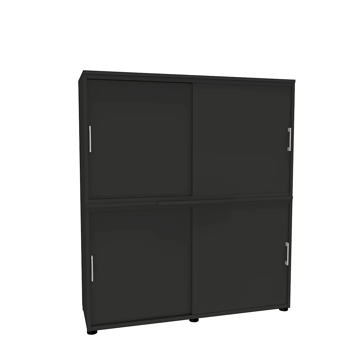 Schiebetürenschrank, B 1350 mm, 4 OH, graphit