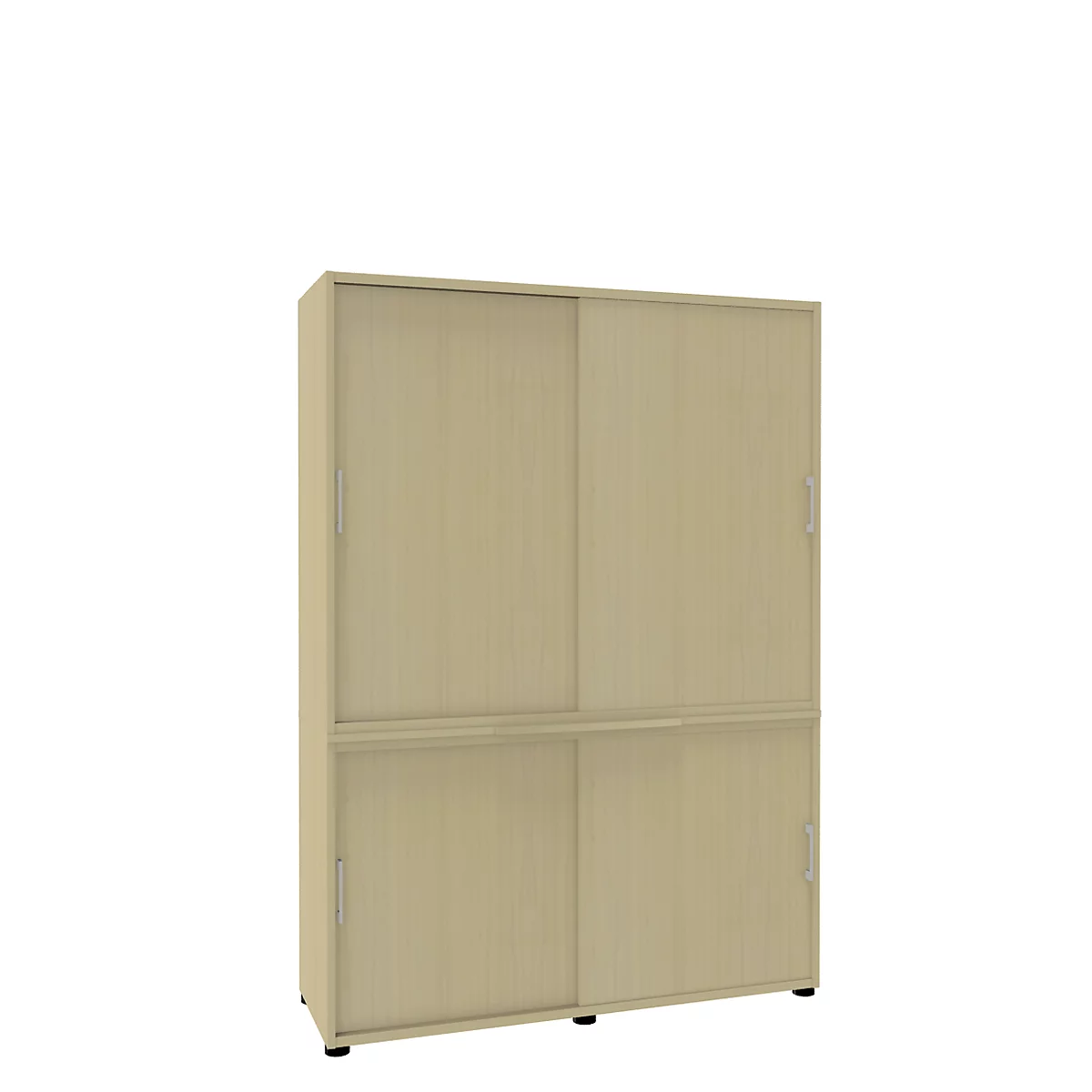 Schiebetürenschrank, B 1350 mm, 5 OH, Ahorn-Dekor