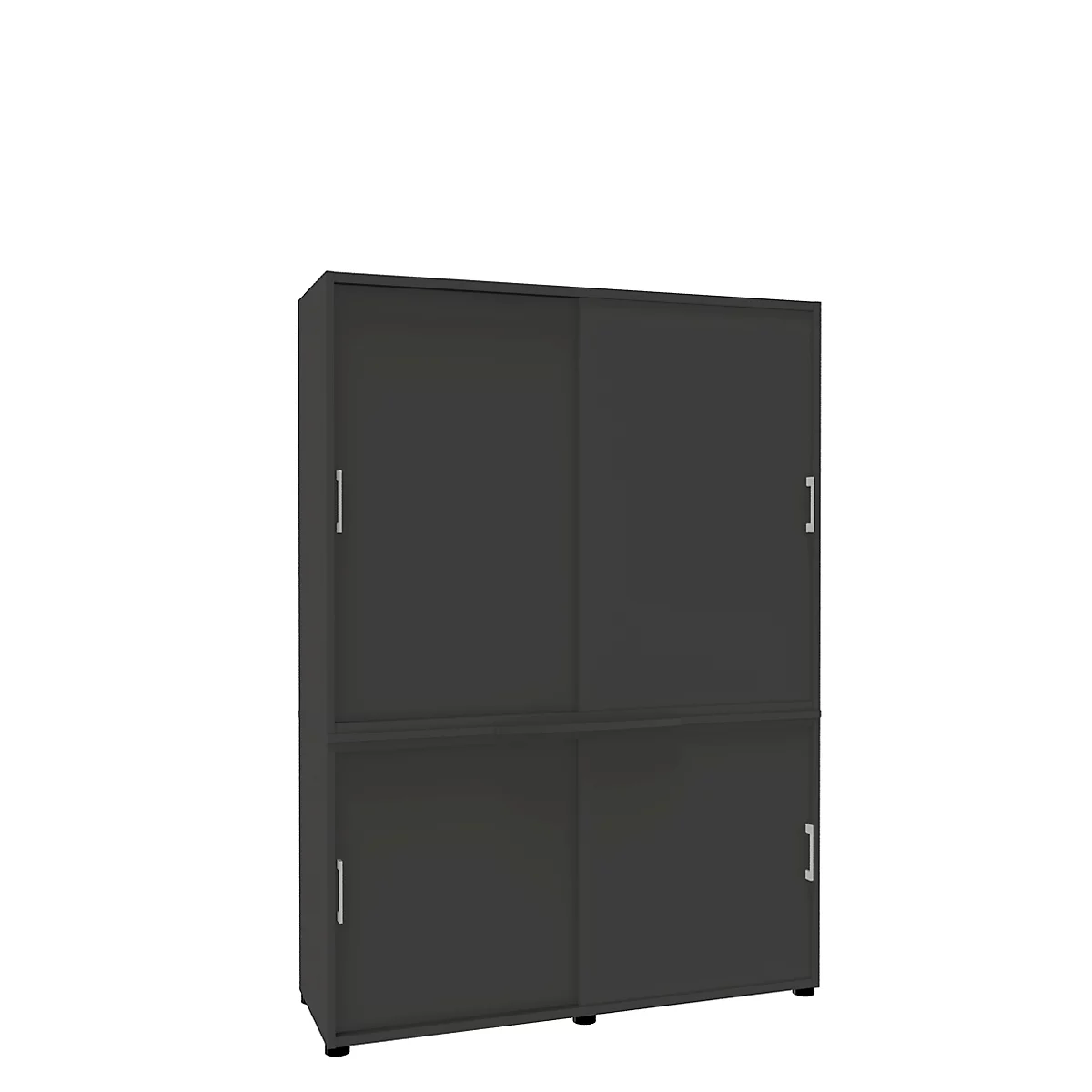 Schiebetürenschrank, B 1350 mm, 5 OH, graphit