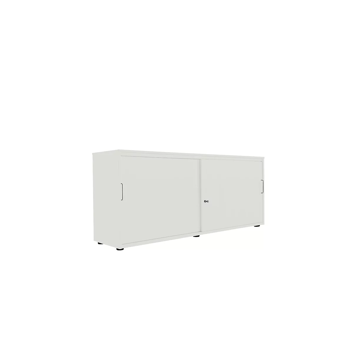 Schiebetürenschrank, B 1600 mm, 2 OH, lichtgrau