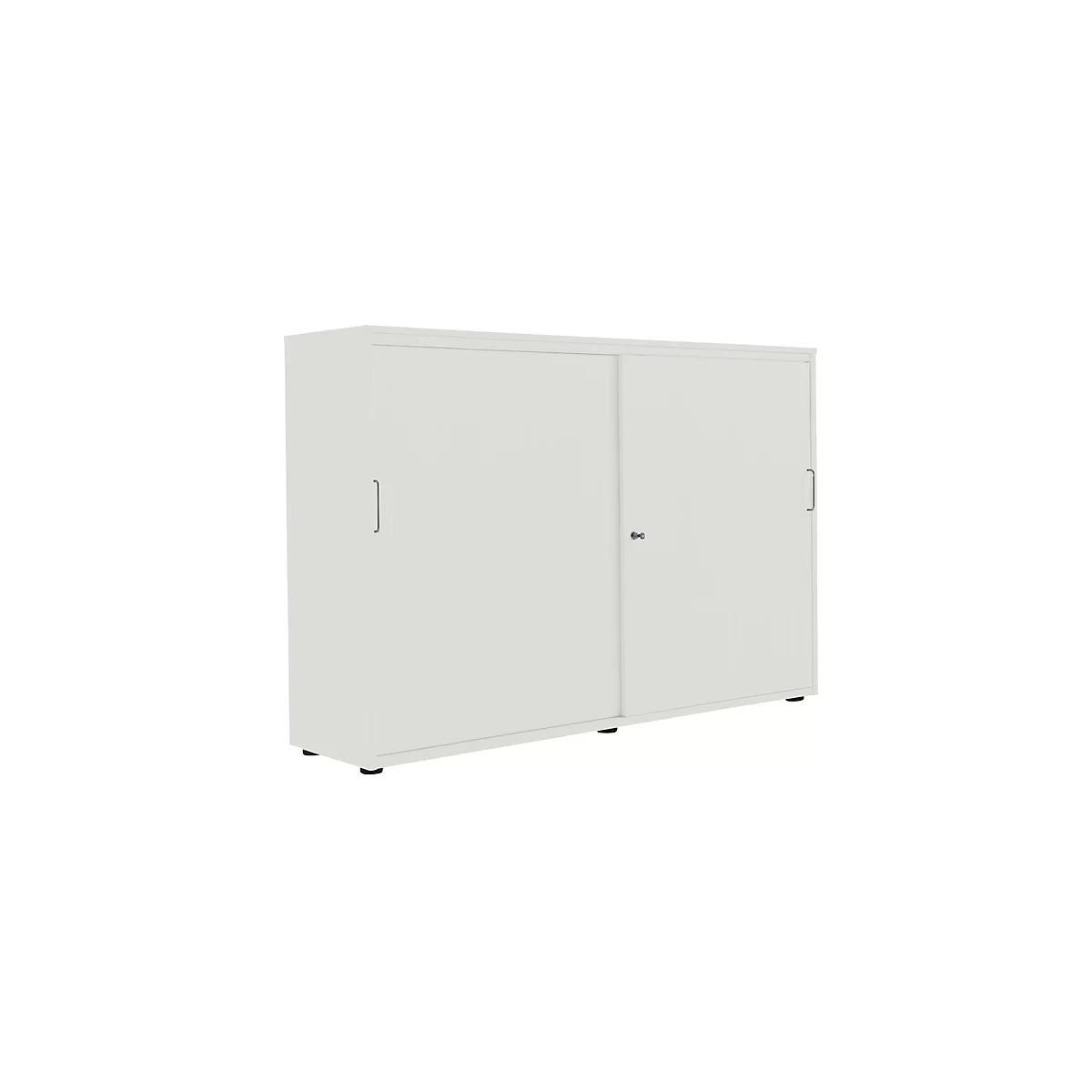 Schiebetürenschrank, B 1600 mm, 3 OH, lichtgrau