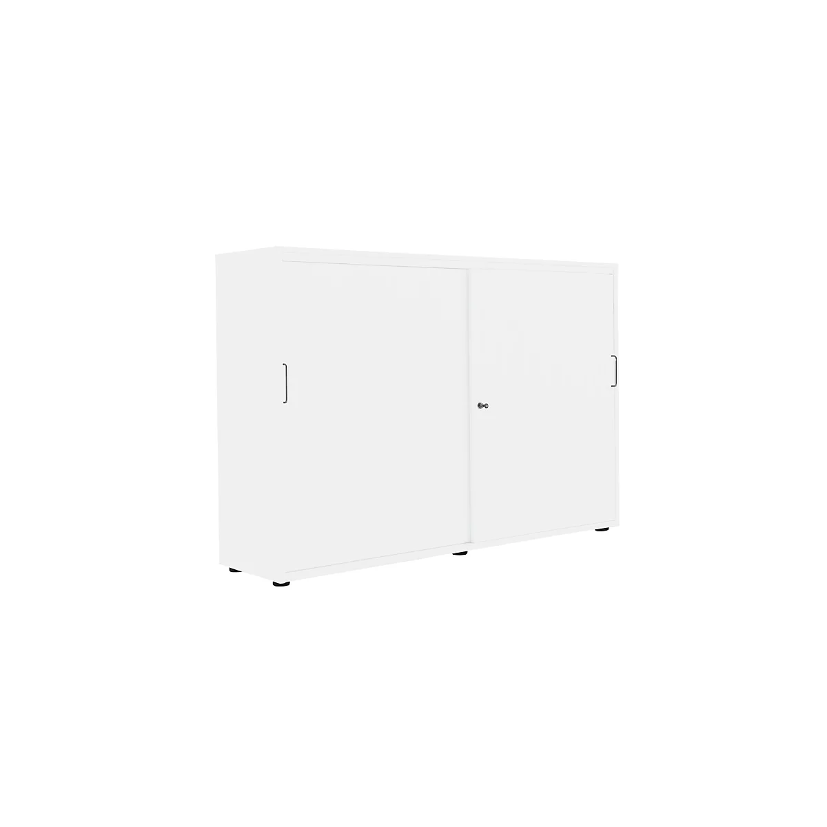 Schiebetürenschrank, B 1600 mm, 3 OH, weiß