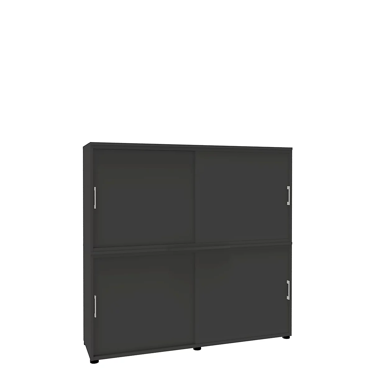 Schiebetürenschrank, B 1600 mm, 4 OH, graphit