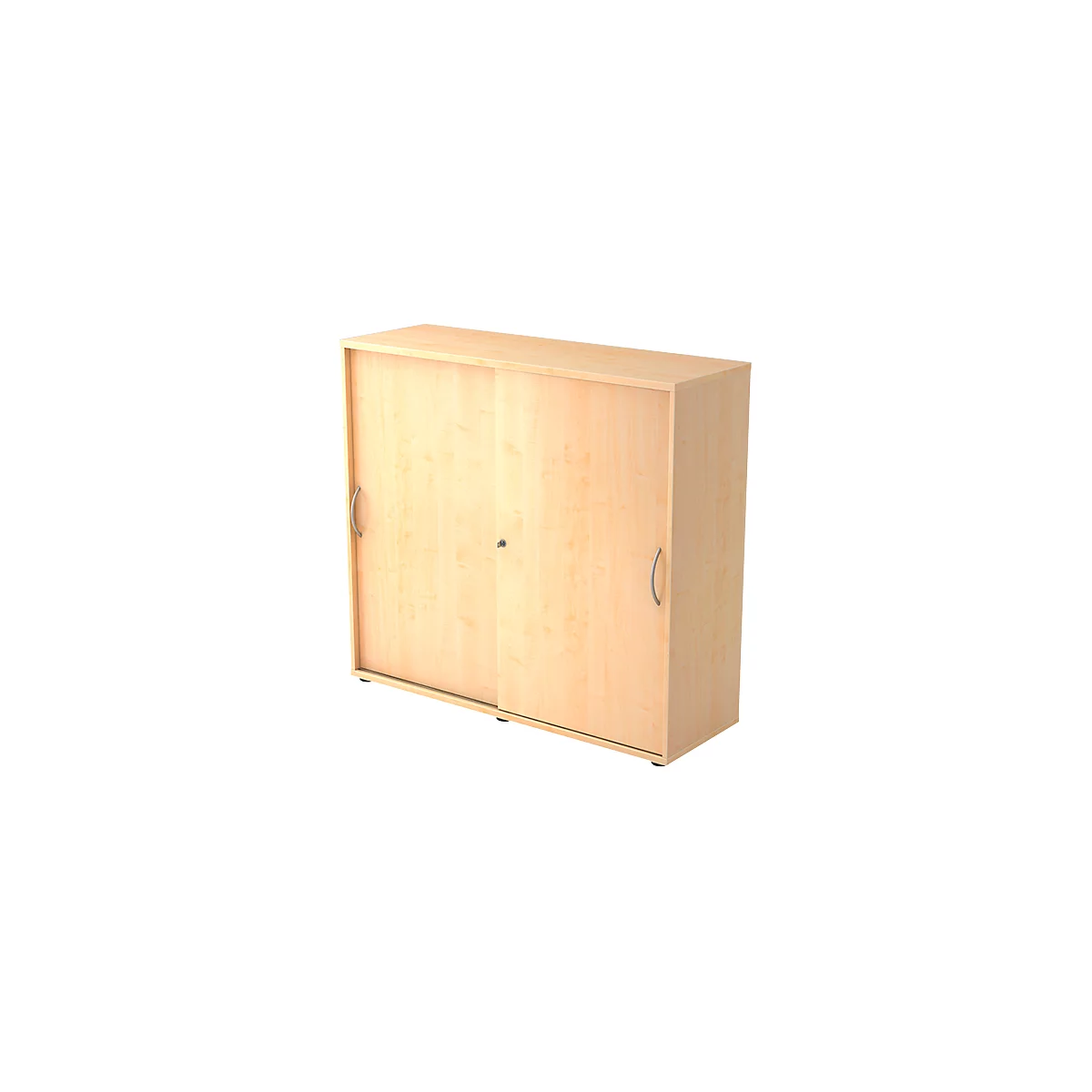 Schiebetürenschrank TARA, 3 Ordnerhöhen, B 1200 x T 400 x H 1180 mm, abschließ- & stapelbar, Ahorn-Dekor