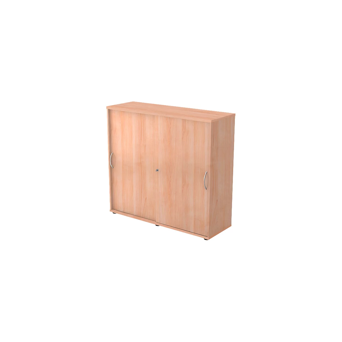 Schiebetürenschrank TARA, 3 Ordnerhöhen, B 1200 x T 400 x H 1180 mm, abschließ- & stapelbar, Nussbaum-Dekor
