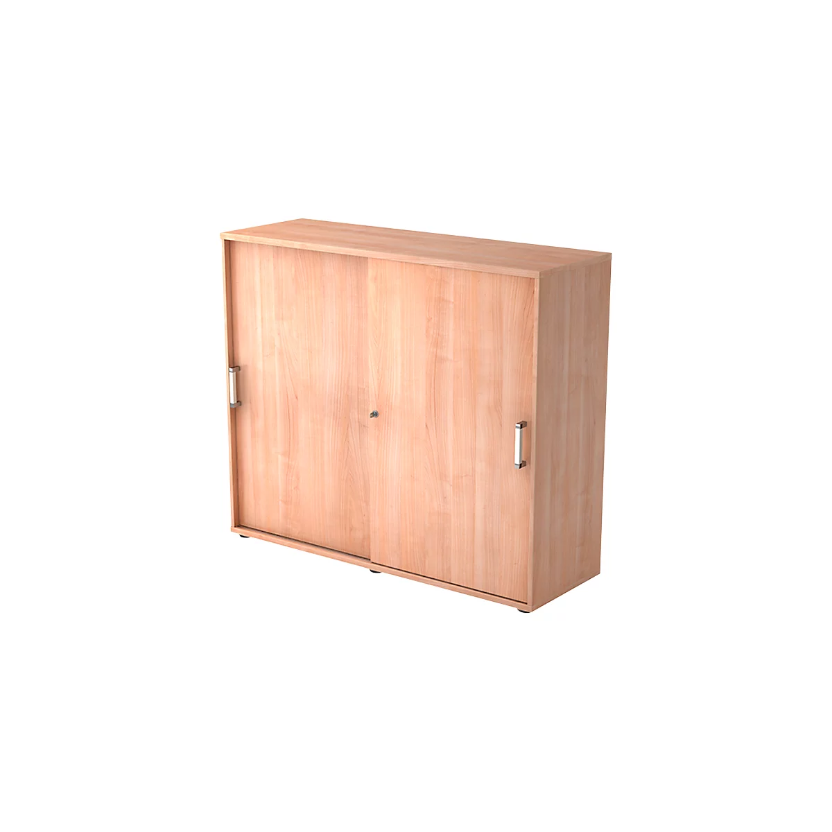 Schiebetürenschrank TARVIS, 3 Ordnerhöhen, B 1200 x T 400 x H 1100 mm, abschließ- & stapelbar, Nussbaum-Dekor