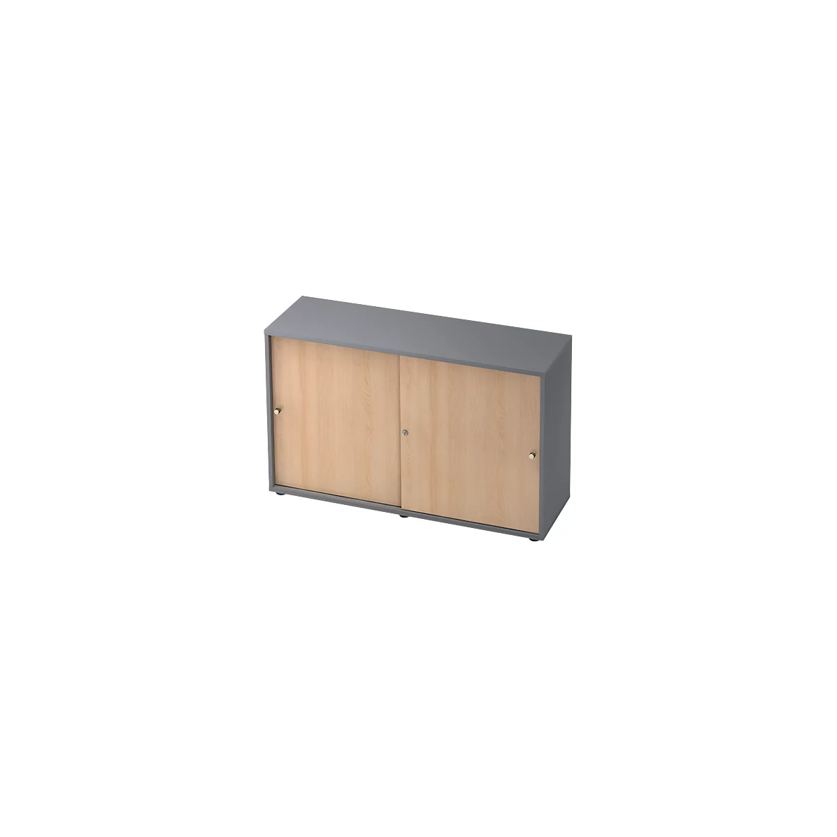 Schiebetürenschrank TOPAS LINE, 2 OH, graphit/Eiche