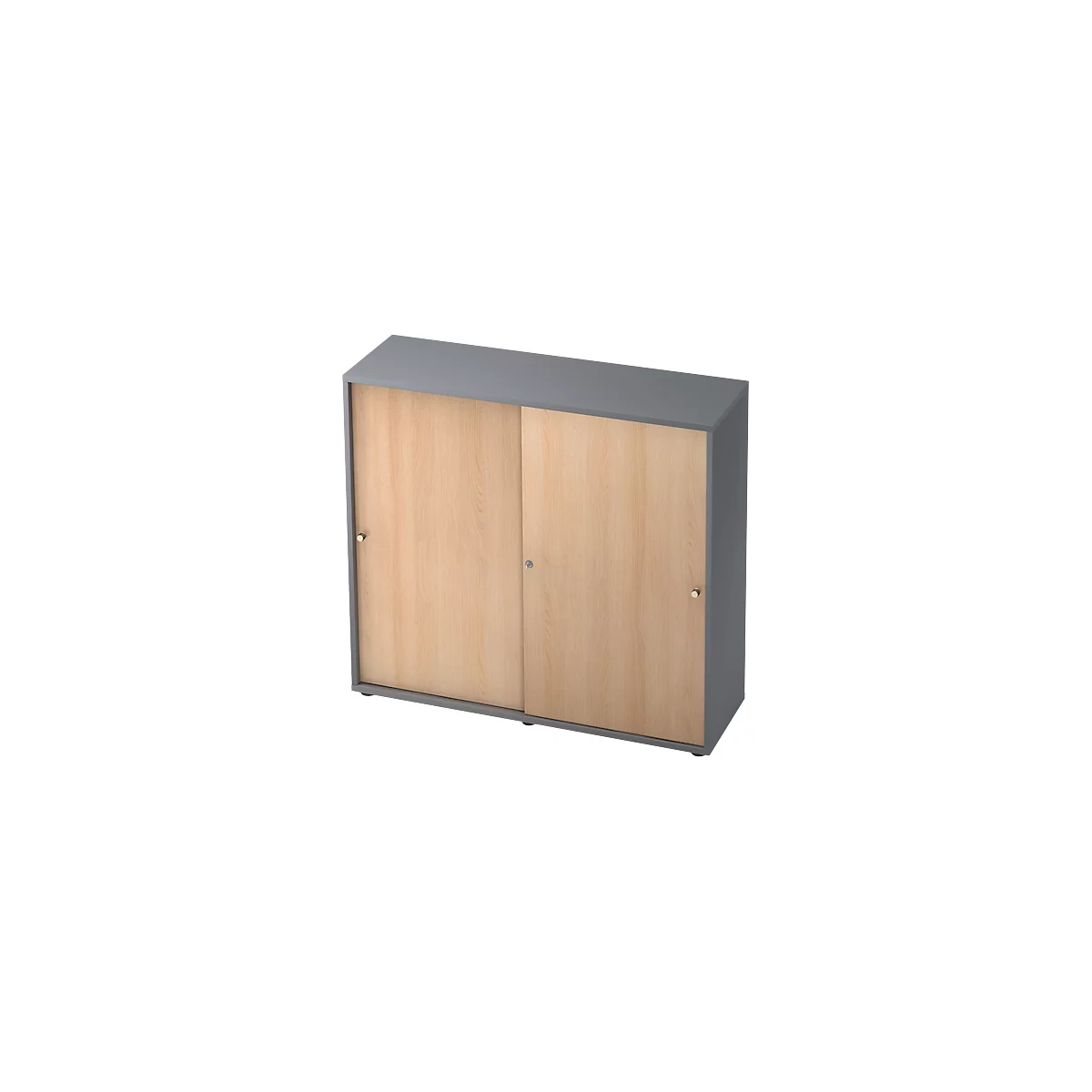 Schiebetürenschrank TOPAS LINE, 3 OH, graphit/Eiche