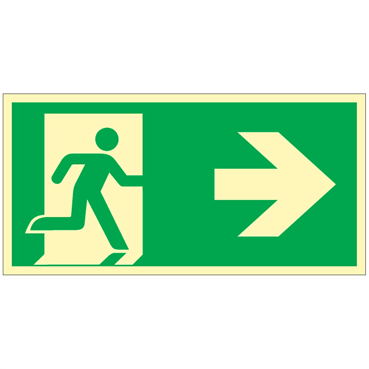 Schild Rettungsweg, rechtsweisend, HLA 160