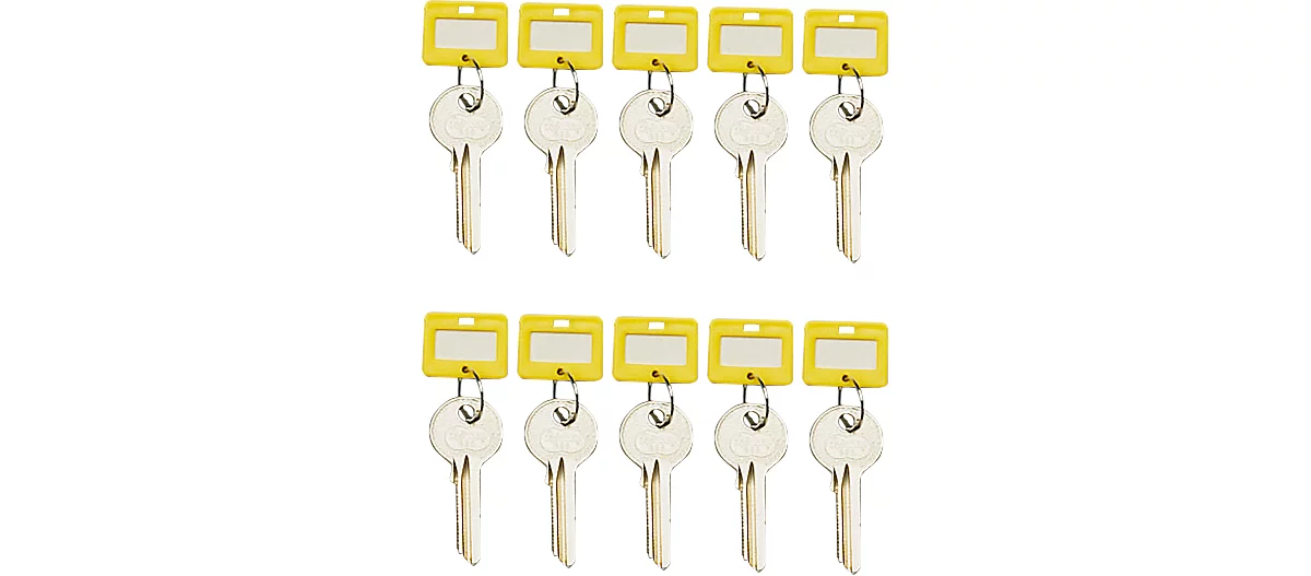 Schlüsselanhänger, 10 Stück, gelb