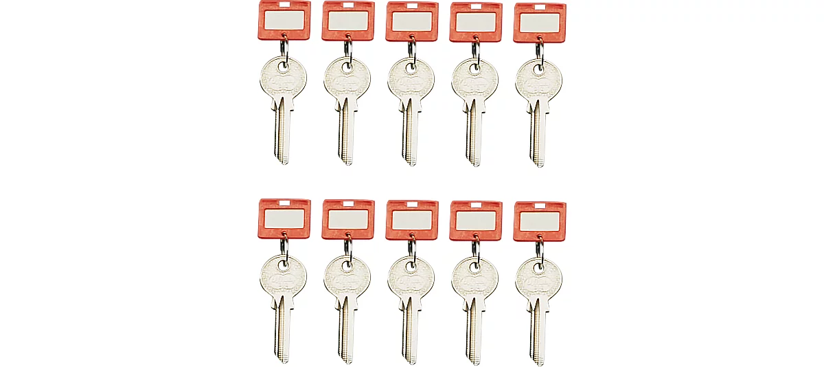 Schlüsselanhänger, 10 Stück, rot