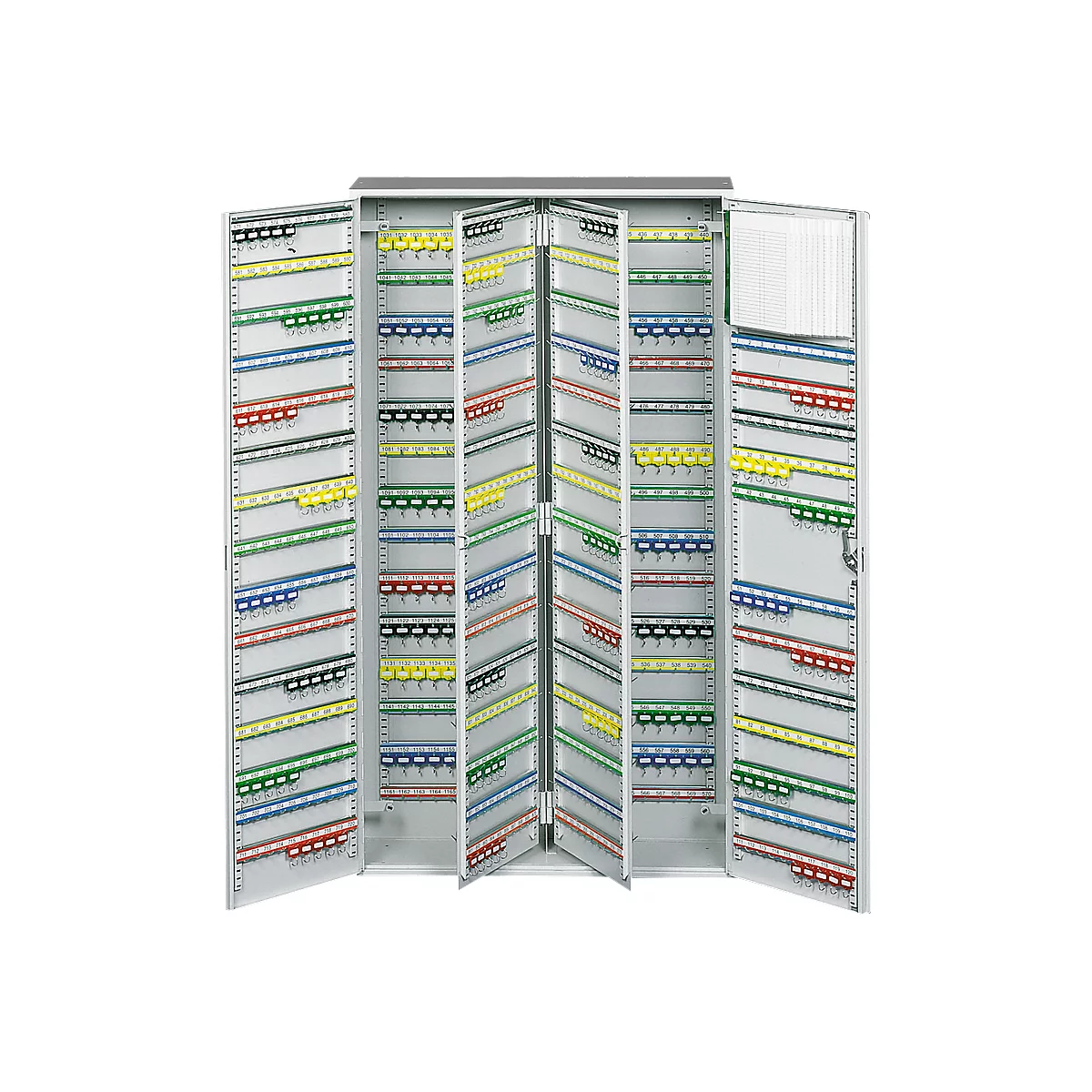 Schlüsselschrank, lichtgrau, für 780 Schlüssel, Türöffnungswinkel 90°