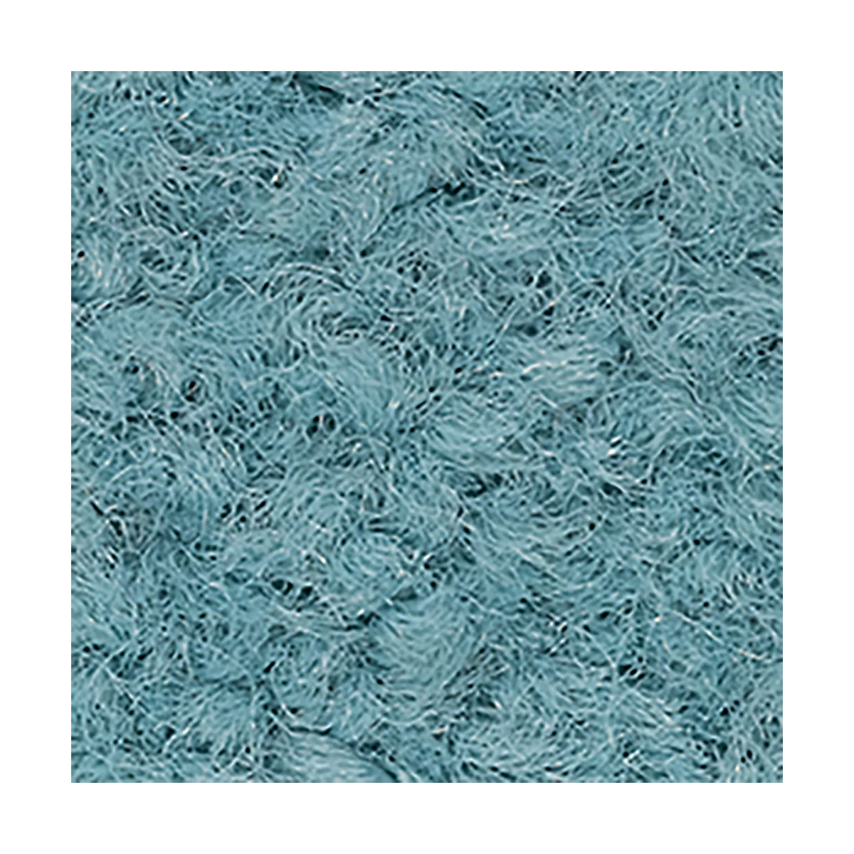 Detaillierte Nahaufnahme einer hellblauen, flauschigen Textilstruktur.