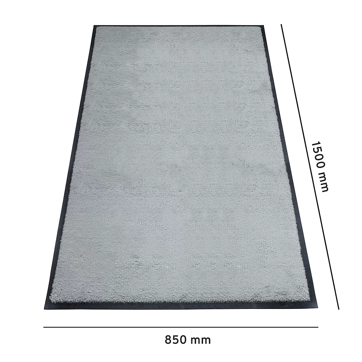 Schmutzfangmatte miltex Eazycare Style, eckig, antistatisch, UV-beständig, waschbar, High-Twist-Nylon & Niltrilgummi, 850 x 1500 mm, basaltgrau