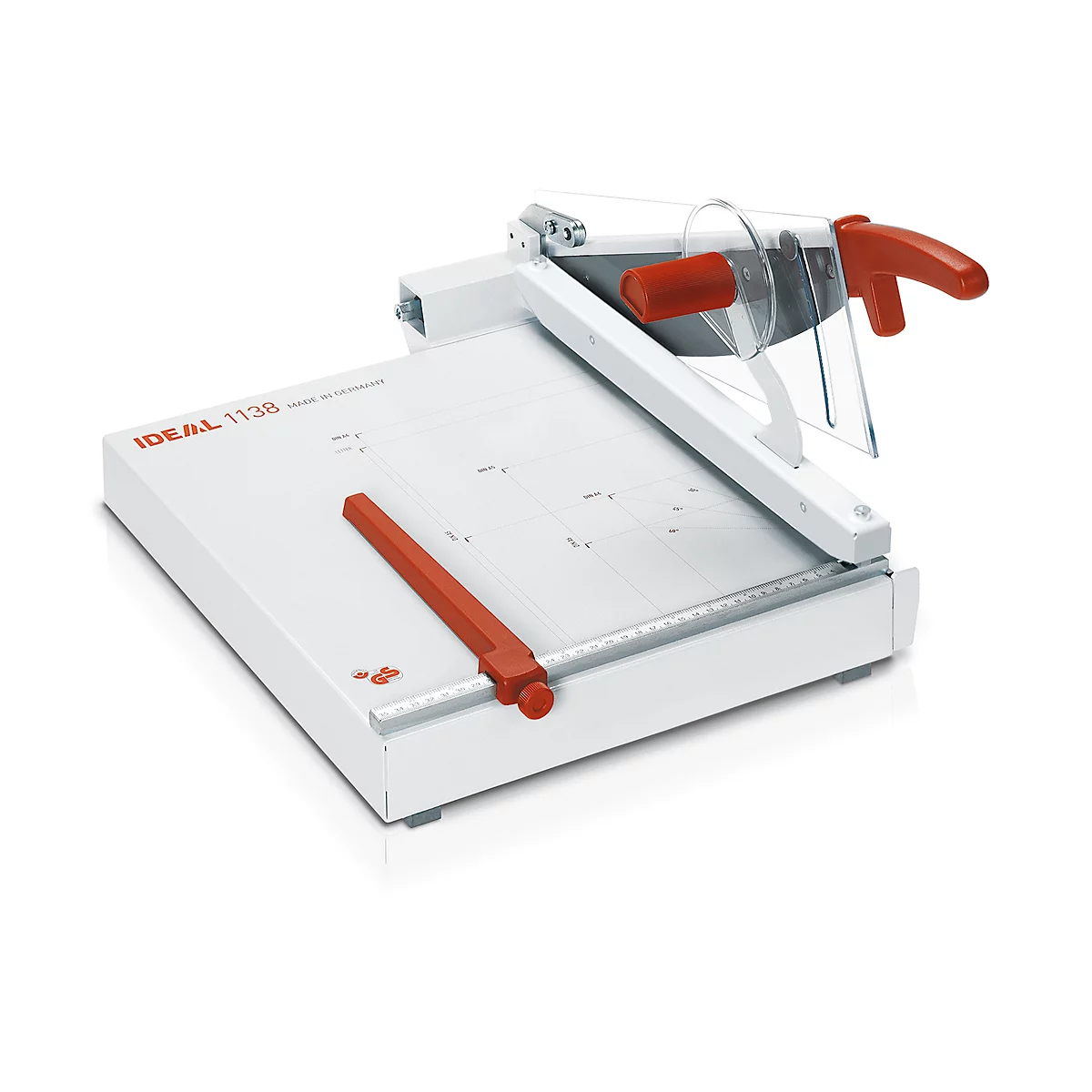 Schneidemaschine IDEAL 1138, für bis zu 50 Blatt, Schnittlänge 385 mm, B 381 x T 575 x H 260 mm