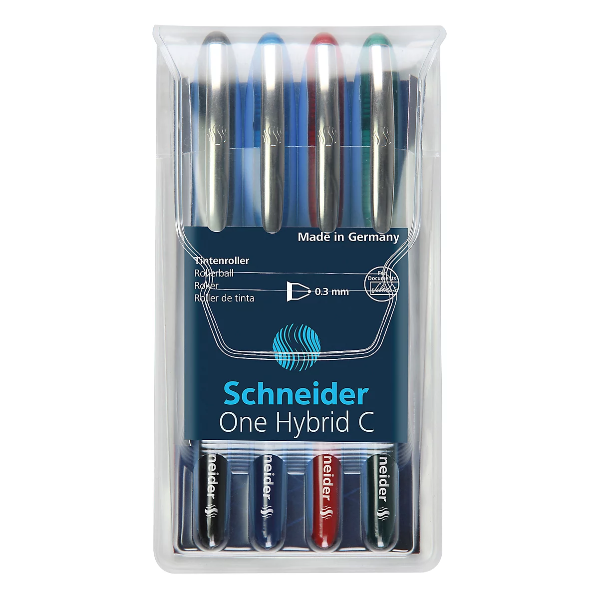 Schneider Tintenroller One Hybrid C, farbsortiert im 4er Etui