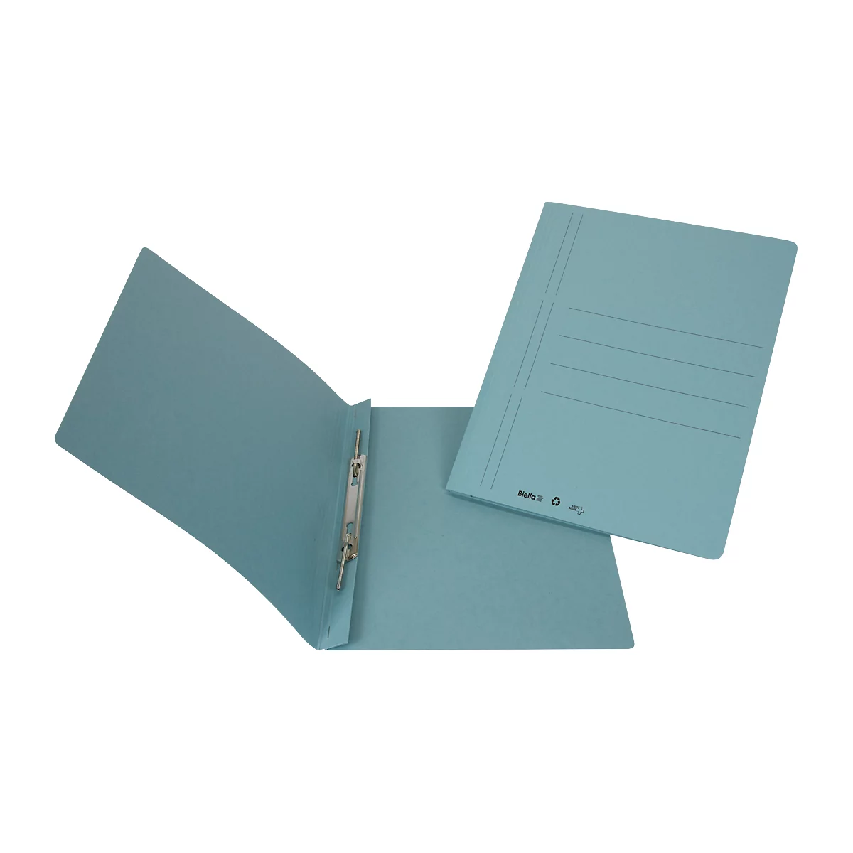 Schnellhefter Biella 6, DIN A4, bis 100 Blatt, für gelochte Dokumente, L 340 x B 290 x H 3 mm, Karton, blau