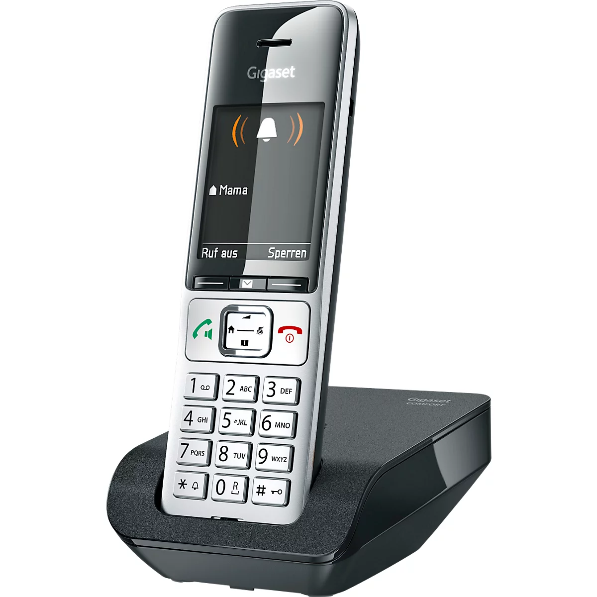 Schnurlostelefon Gigaset 500 Comfort, 2,2' TFT-Farbdisplay, Freisprechfunktion, Hörgerätekompatibel, schwarz