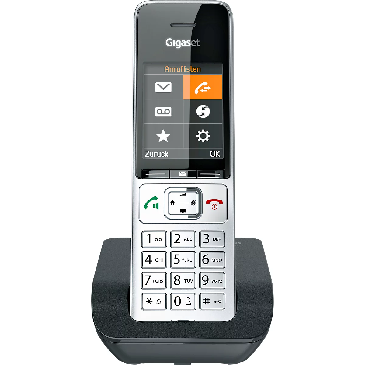 Schnurlostelefon Gigaset 500 Comfort, 2,2' TFT-Farbdisplay, Freisprechfunktion, Hörgerätekompatibel, schwarz