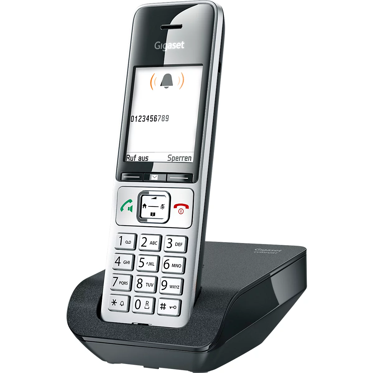 Schnurlostelefon Gigaset 500 Comfort, 2,2' TFT-Farbdisplay, Freisprechfunktion, Hörgerätekompatibel, schwarz