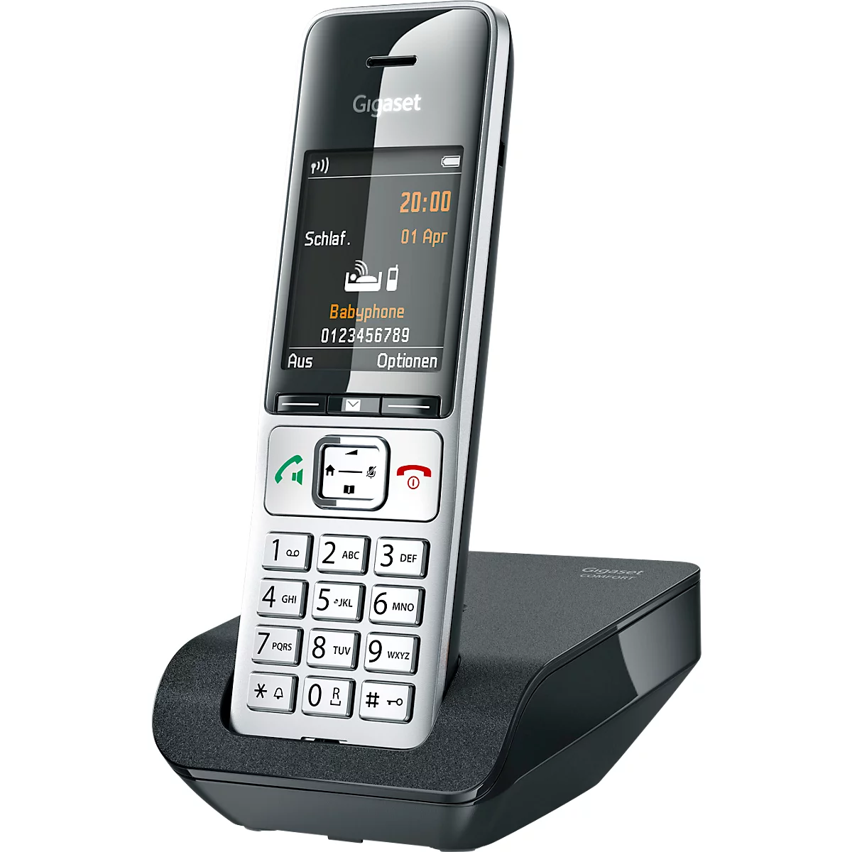 Schnurlostelefon Gigaset 500 Comfort, 2,2' TFT-Farbdisplay, Freisprechfunktion, Hörgerätekompatibel, schwarz
